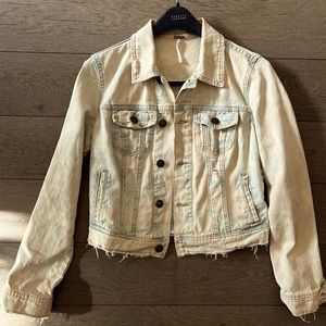 Vintage Free People Acid Wash Denim Jacket